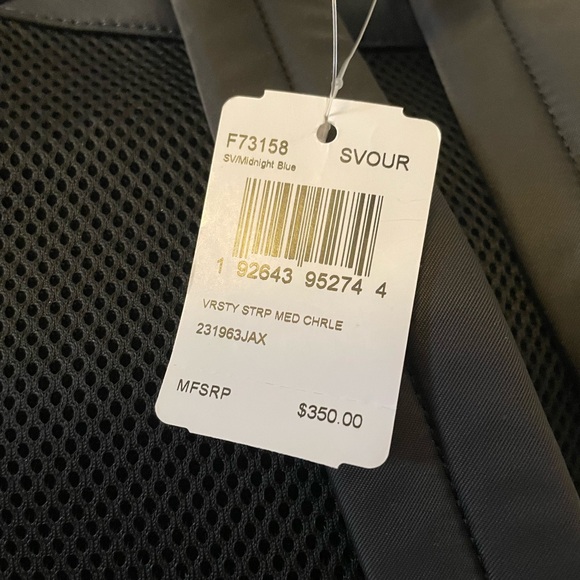 Coach Gray and Blue Backpack with Sporty Stripes - Picture 4 of 6